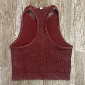 Women's Ribbed Burgundy Tank Top